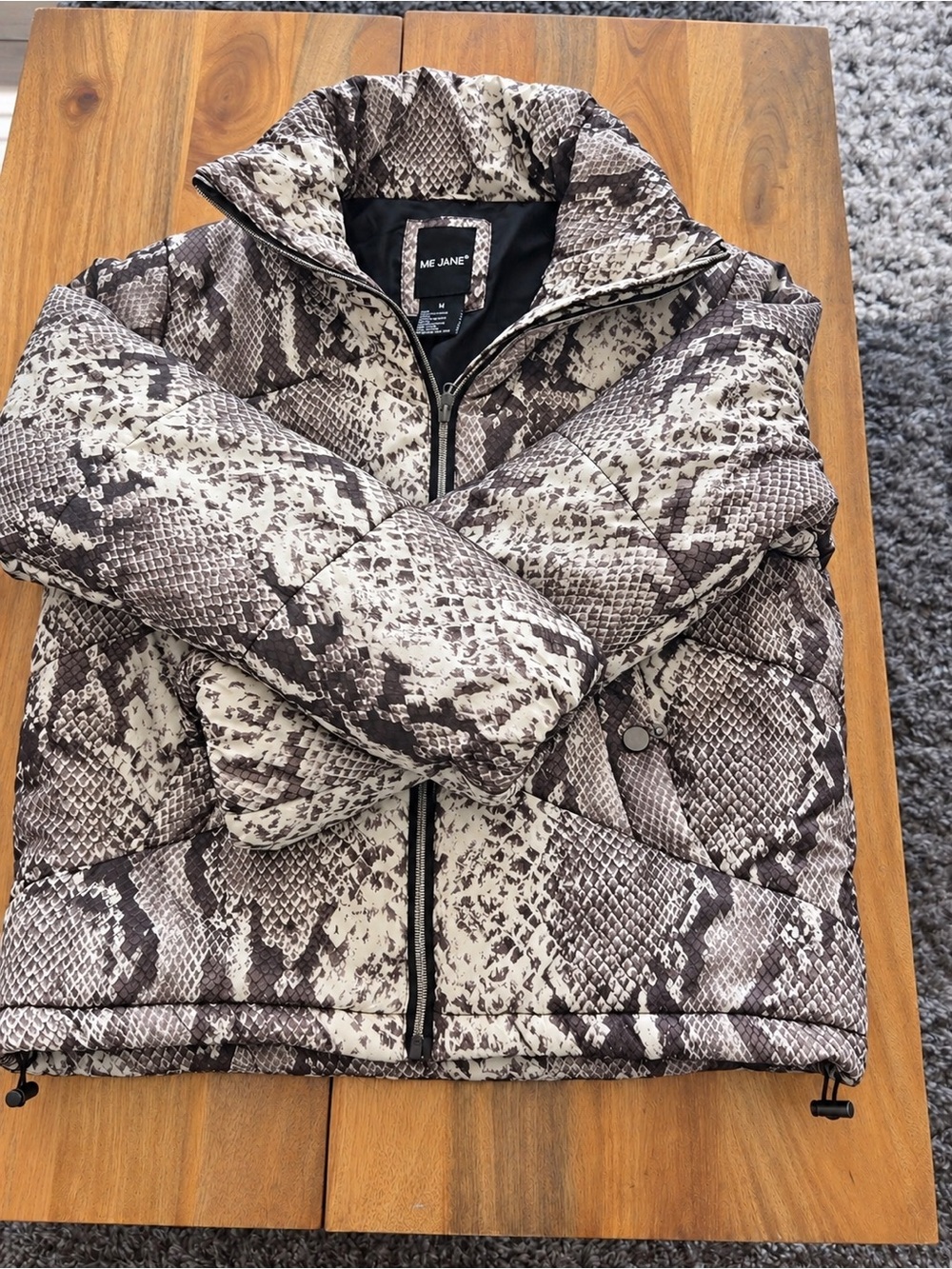 Me Jane Women's Animal Print Puffer Jacket